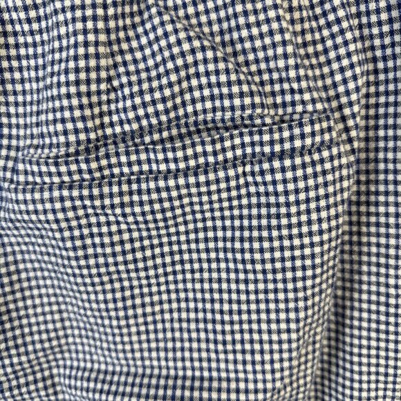 Free People Kate Gingham Pants Size Medium Blue White‎ 100% Cotton Straight Leg - Picture 6 of 10